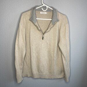 Calvin Klein Quarter Zip Sweater 100% Cotton